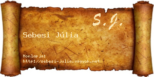Sebesi Júlia névjegykártya