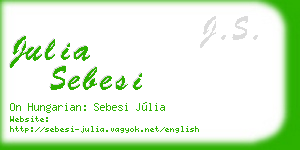julia sebesi business card