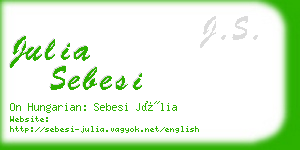 julia sebesi business card